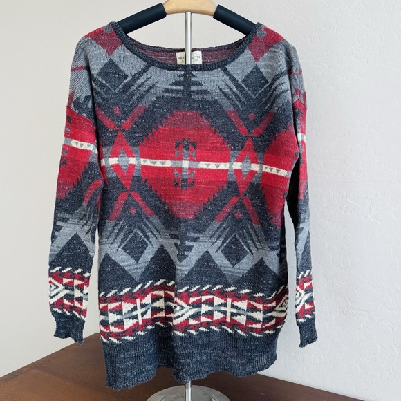 Ralph Lauren‎ Denim & Supply Sweater Women's XL Red Aztec Southwestern Pullover - Picture 1 of 8
